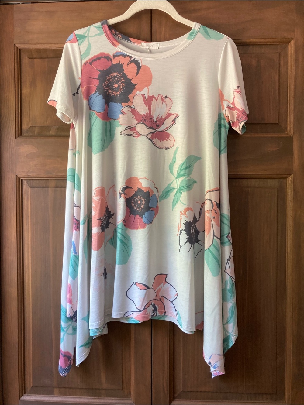 Oddy Off-White & Pastel Floral Print Tunic